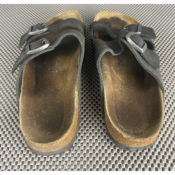 Birkenstock Arizona Sandals Adult Size 40 Black Leather Casual Made In Germany - Picture 7 of 11